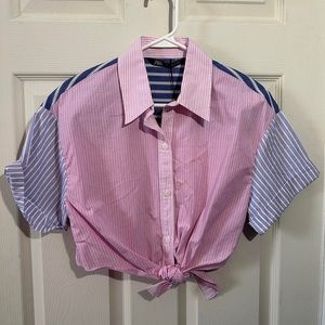 ZARA Crop Top button down shirt